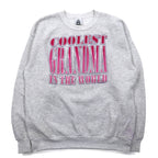 USA made 90s Lee print sweatshirt XL grey COOLEST GRANDMA IN THE WORLD