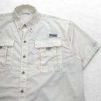 Columbia PFG バハマII ショートスリーブシャツ フィッシングシャツ M ホワイト ナイロン FM7047