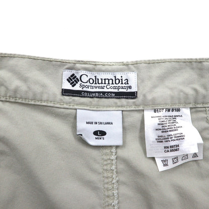 Columbia PFG ブッシュ ショートパンツ L ベージュ コットン ポケット FM8100