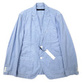 日本然リトテ-古着オンライン-Calvin Klein Jeans ギンガムチェック 2B テーラードジャケット L ブルー コットン 未使用品-Calvin Klein Jeans Gingham Checked 2B Tailored Jacket L Blue Cotton Unused