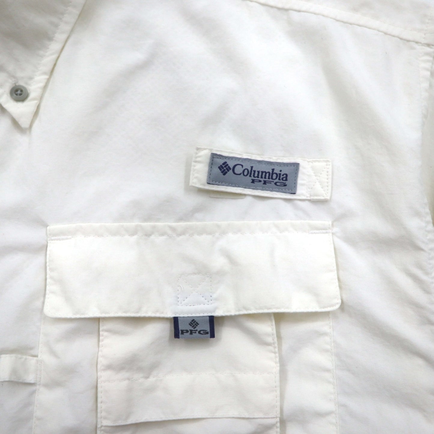 Columbia PFG Bahama II Short Sleeve Shirt Fishing Shirt M White Nylon FM7047
