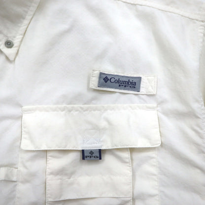 Columbia PFG Bahama II Short Sleeve Shirt Fishing Shirt M White Nylon FM7047
