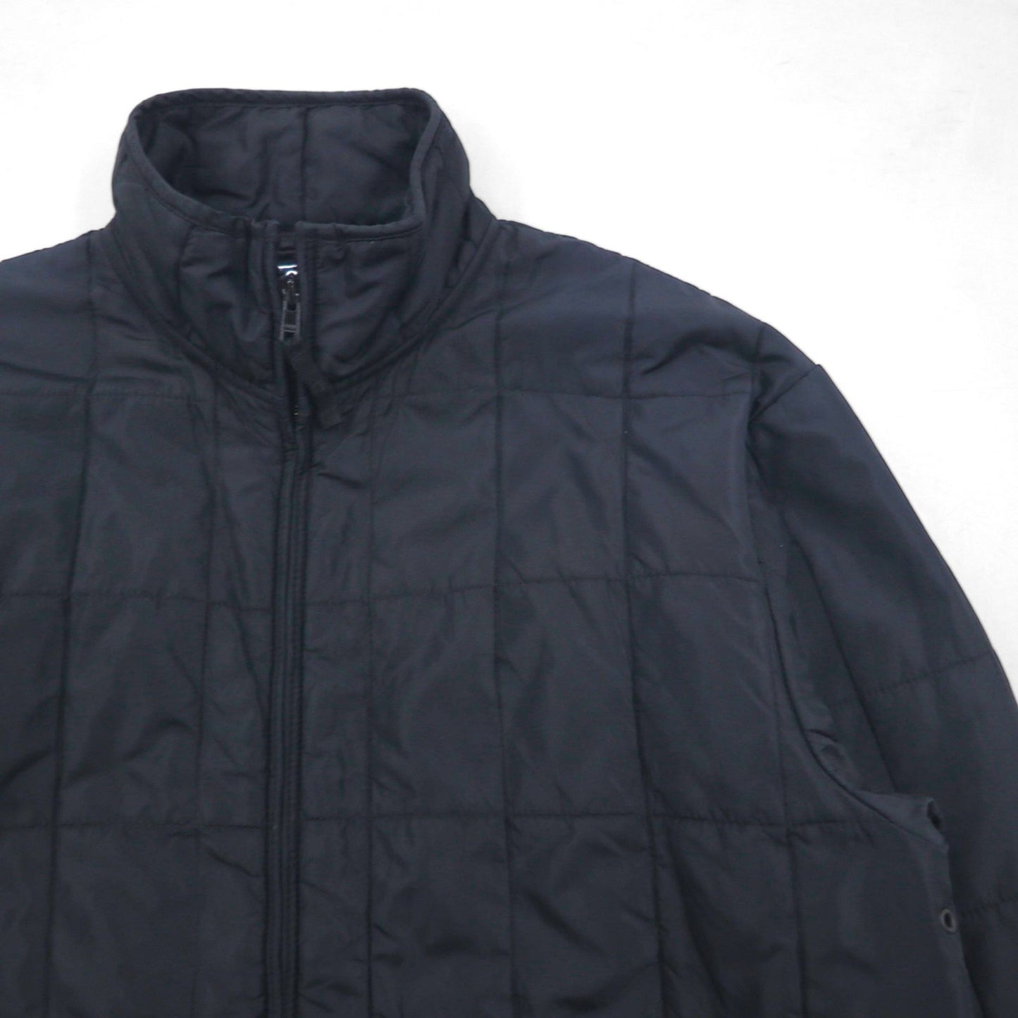 Polo Ralph Lauren 90年代 キルティングジャケット L ネイビー ナイロン 中綿 ドローコード スタンドカラー