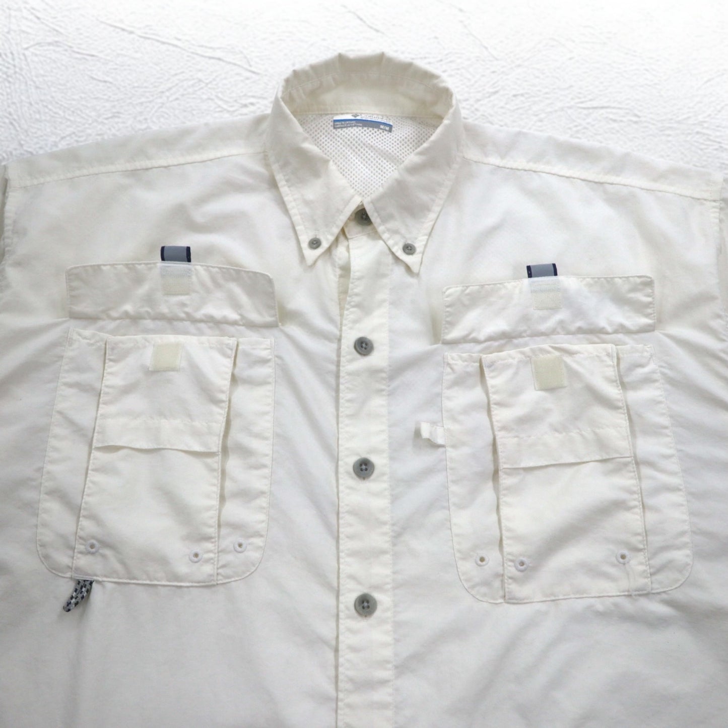 Columbia PFG Bahama II Short Sleeve Shirt Fishing Shirt M White Nylon FM7047