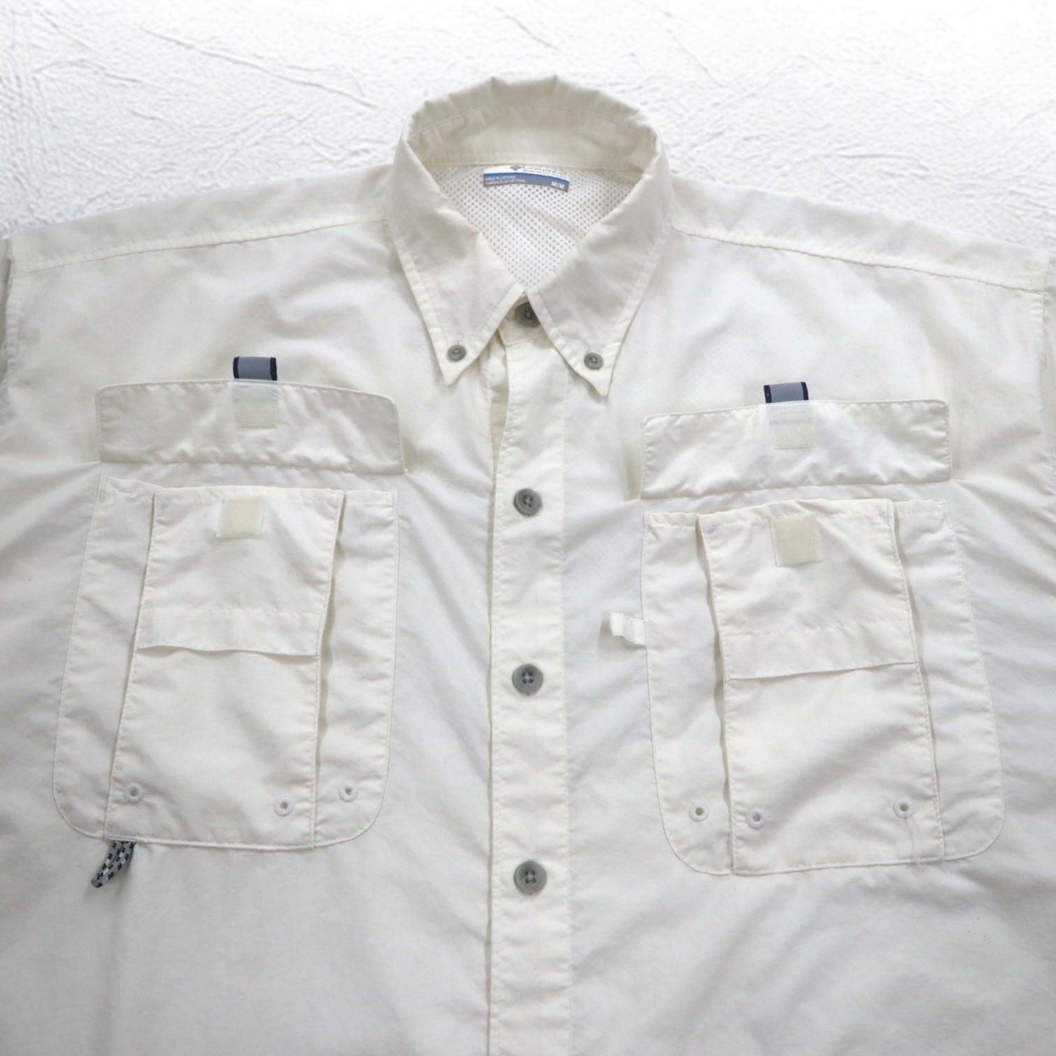 Columbia PFG バハマII ショートスリーブシャツ フィッシングシャツ M ホワイト ナイロン FM7047