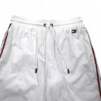 TOMMY HILFIGER SPORT nylon track pants jersey S white side line