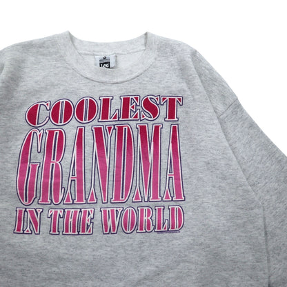 USA製 90年代 Lee プリント スウェット XL グレー COOLEST GRANDMA IN THE WORLD