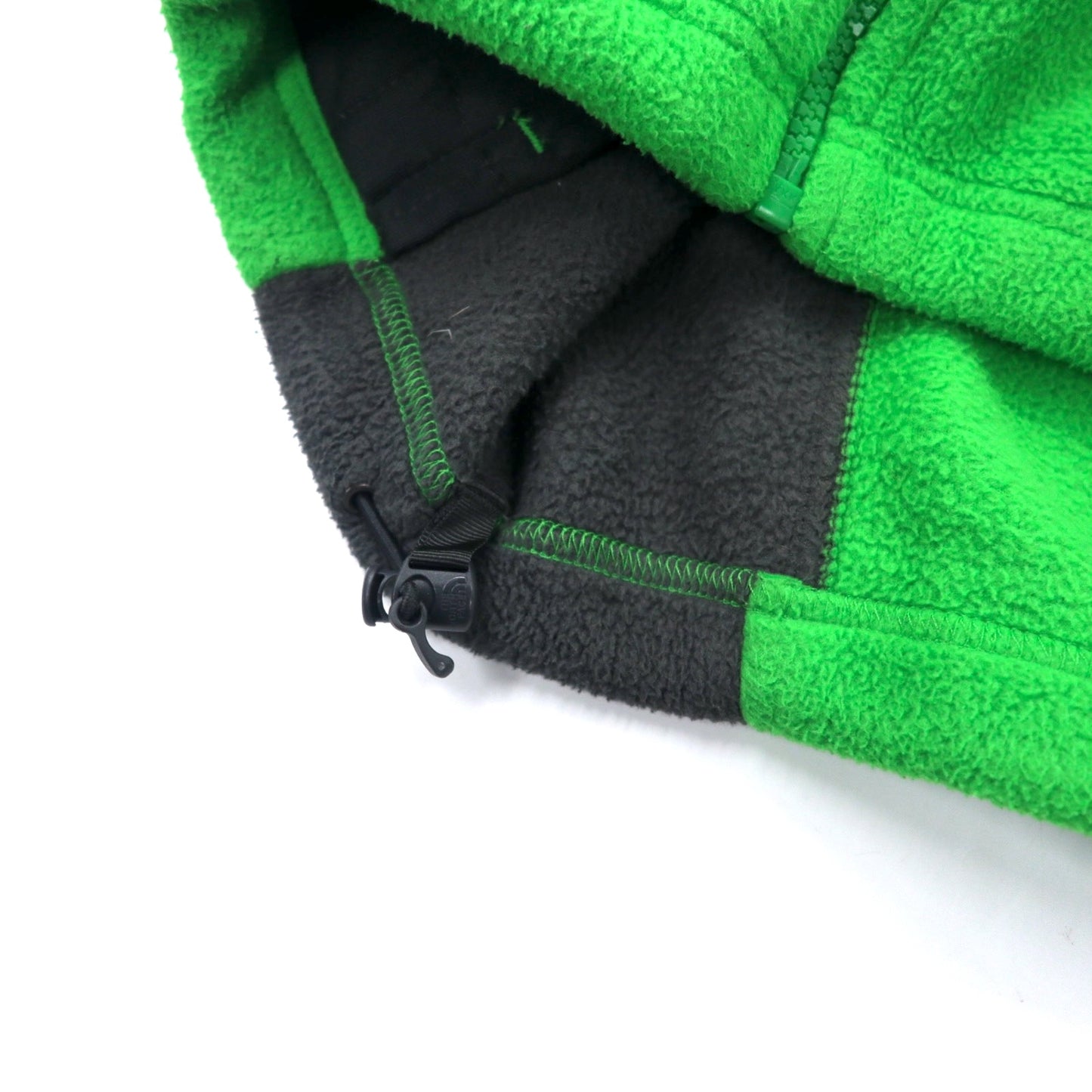 THE NORTH FACE フルジップ フリースジャケット S グリーン グレー ポリエステル ワンポイントロゴ刺繍