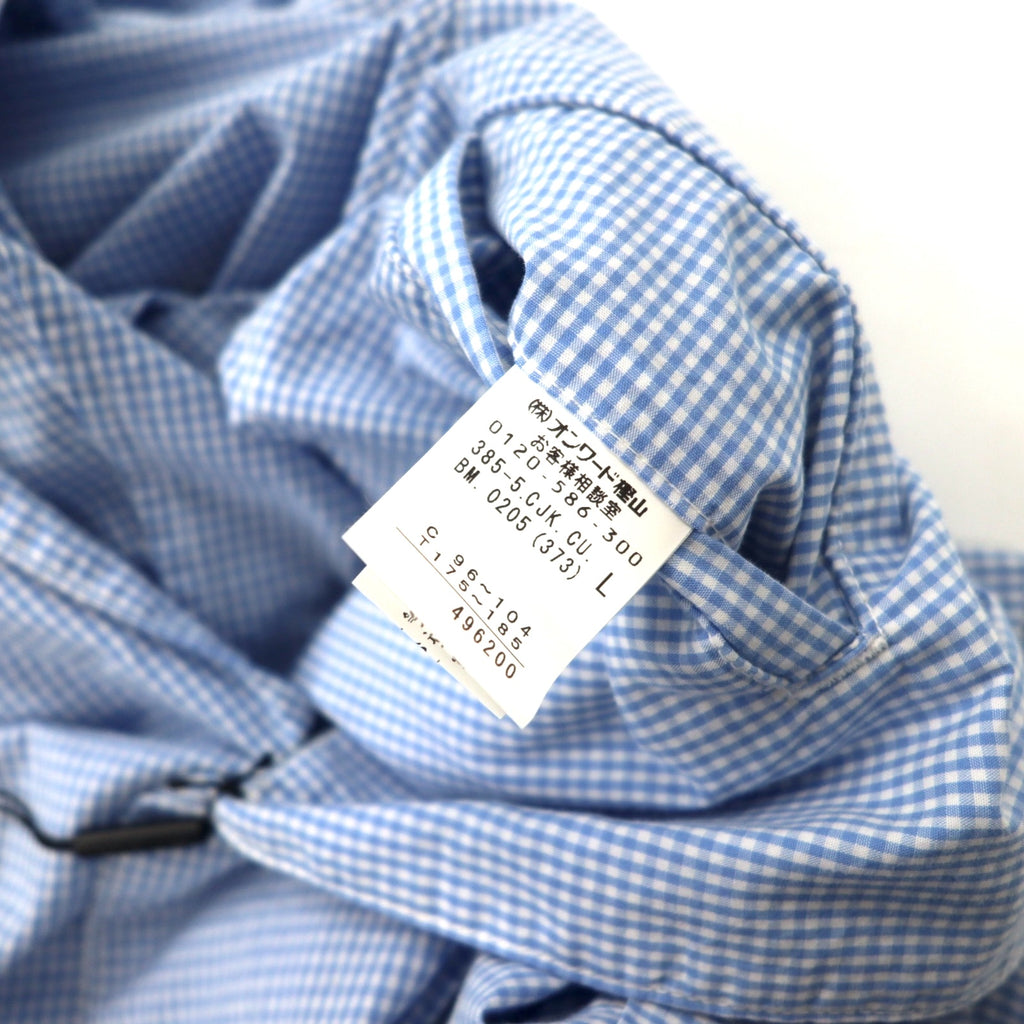 Calvin Klein Jeans ギンガムチェック 2B テーラードジャケット L ブルー コットン 未使用品