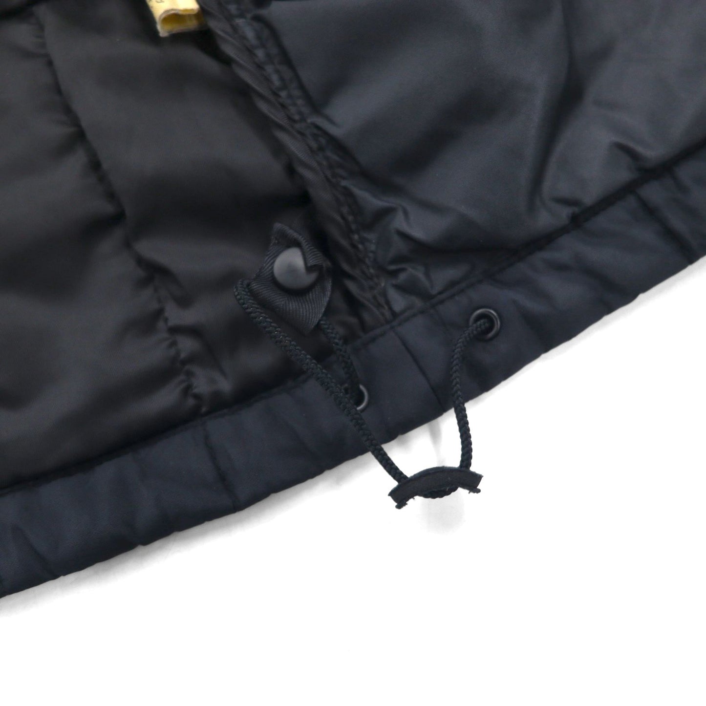 Polo Ralph Lauren 90年代 キルティングジャケット L ネイビー ナイロン 中綿 ドローコード スタンドカラー