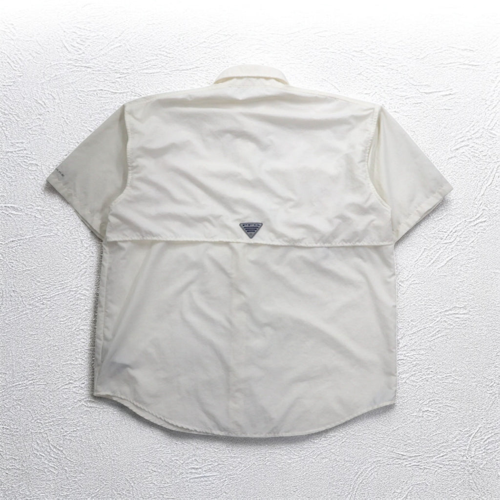 Columbia PFG バハマII ショートスリーブシャツ フィッシングシャツ M ホワイト ナイロン FM7047
