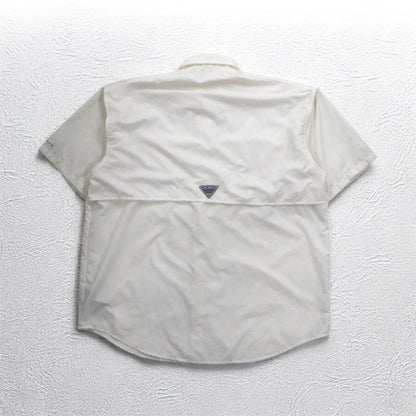 Columbia PFG Bahama II Short Sleeve Shirt Fishing Shirt M White Nylon FM7047