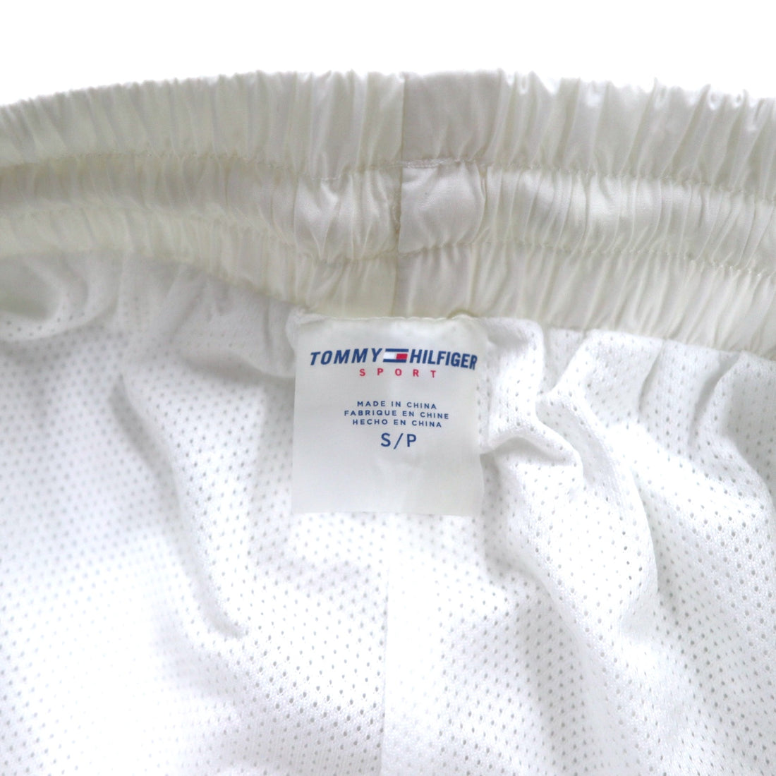 TOMMY HILFIGER SPORT nylon track pants jersey S white side line