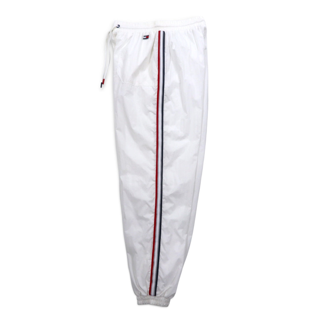 TOMMY HILFIGER SPORT nylon track pants jersey S white side line