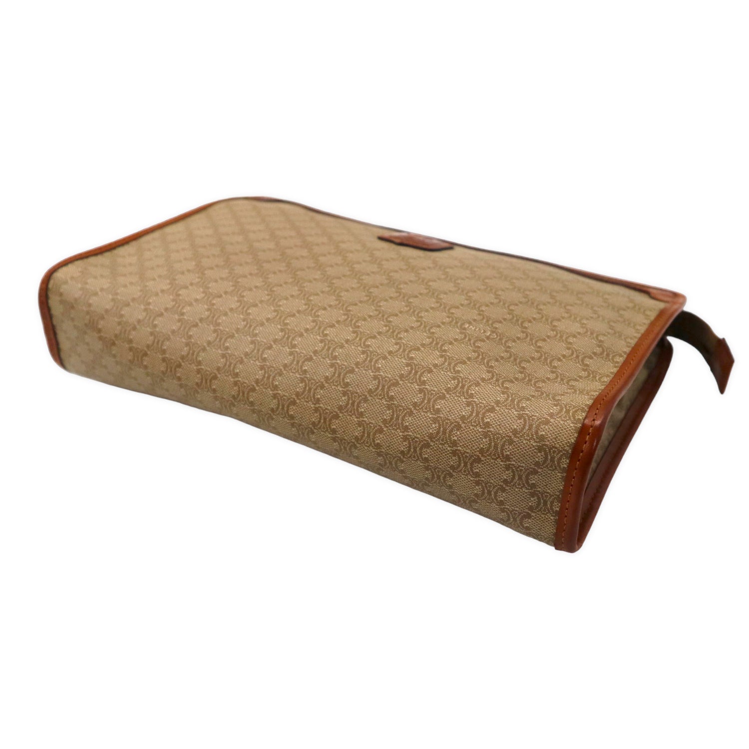 Celine Macadam Clutch Bag Clutch Bag Brown PVC Leather RIRI Zip