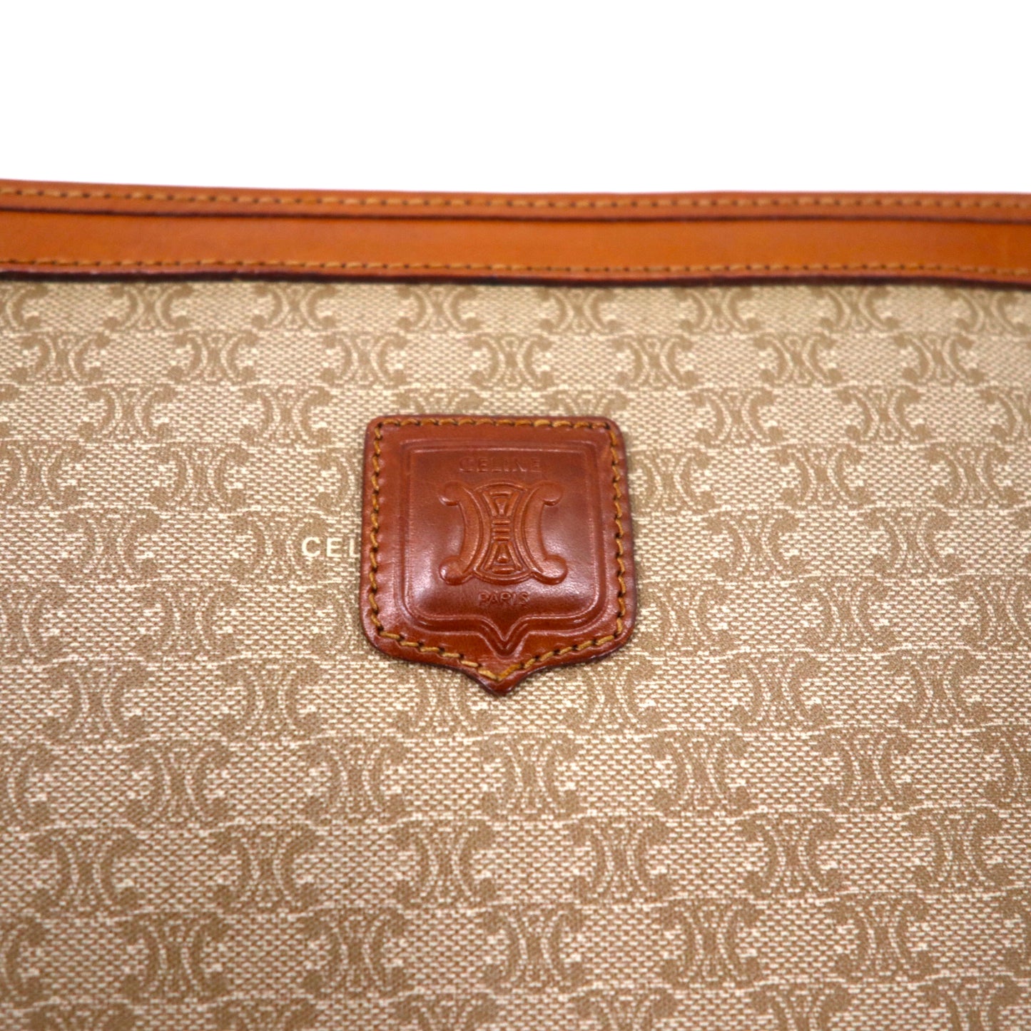 Celine Macadam Clutch Bag Clutch Bag Brown PVC Leather RIRI Zip ...