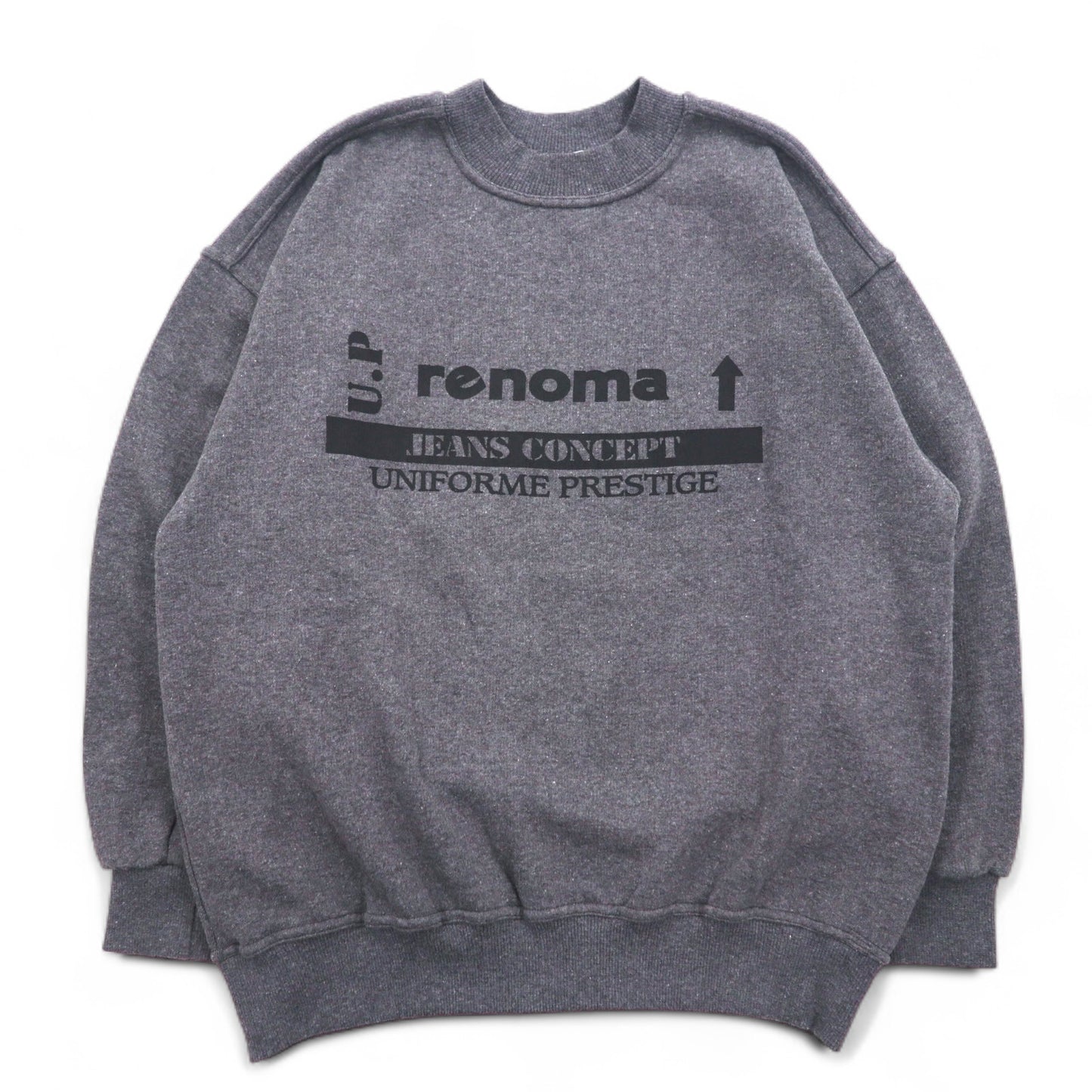 U.P renoma イタリア製 90年代 モックネック スウェット L グレー コットン 裏起毛