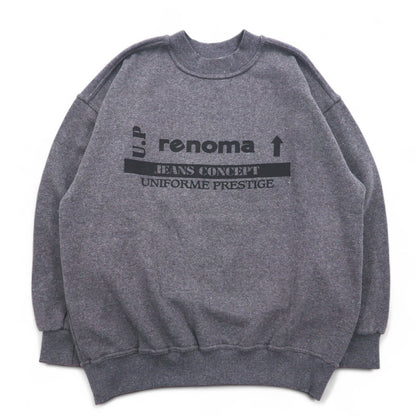 U.P renoma イタリア製 90年代 モックネック スウェット L グレー コットン 裏起毛