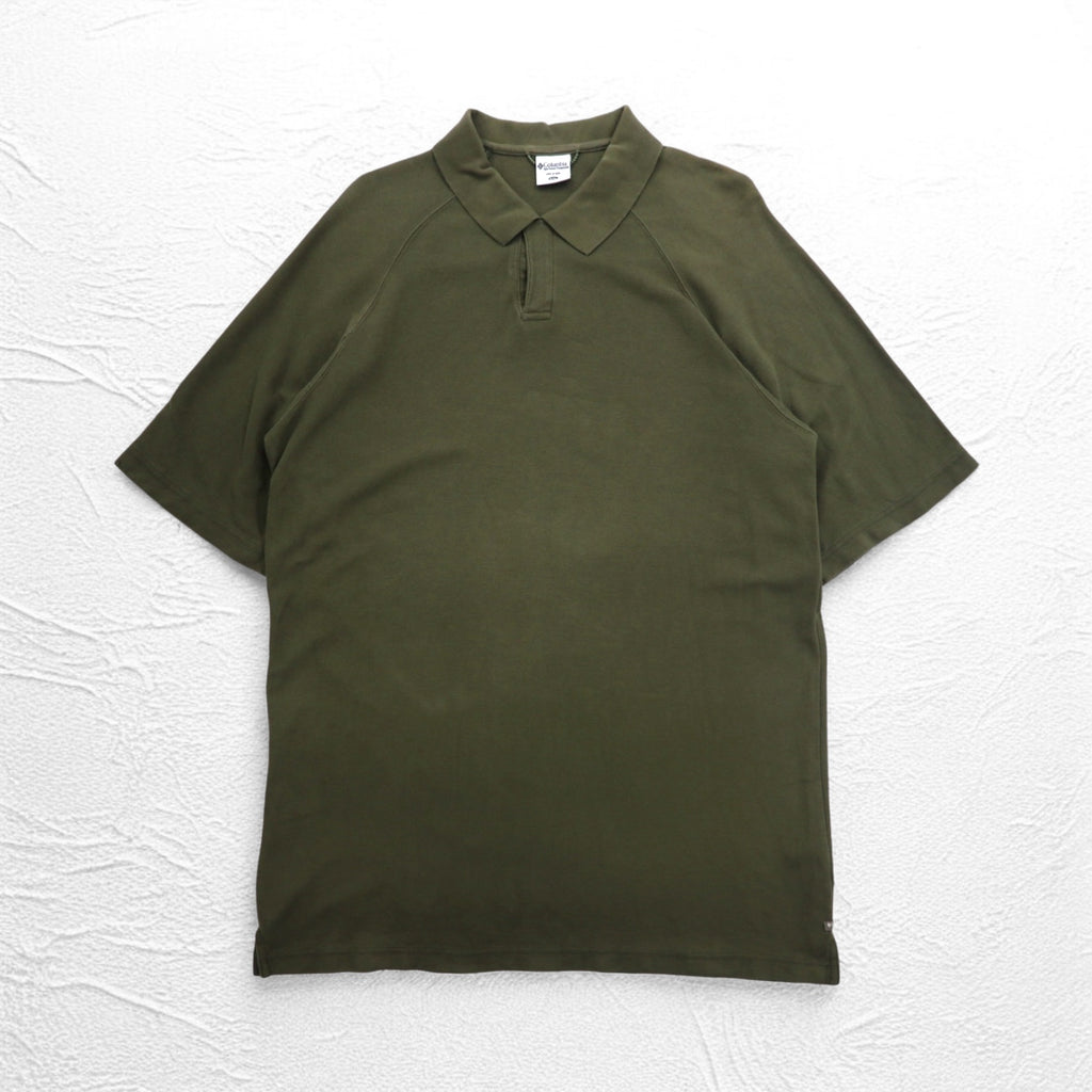 Columbia Polo Shirt 2XL Big Size Khaki Cotton AM2249