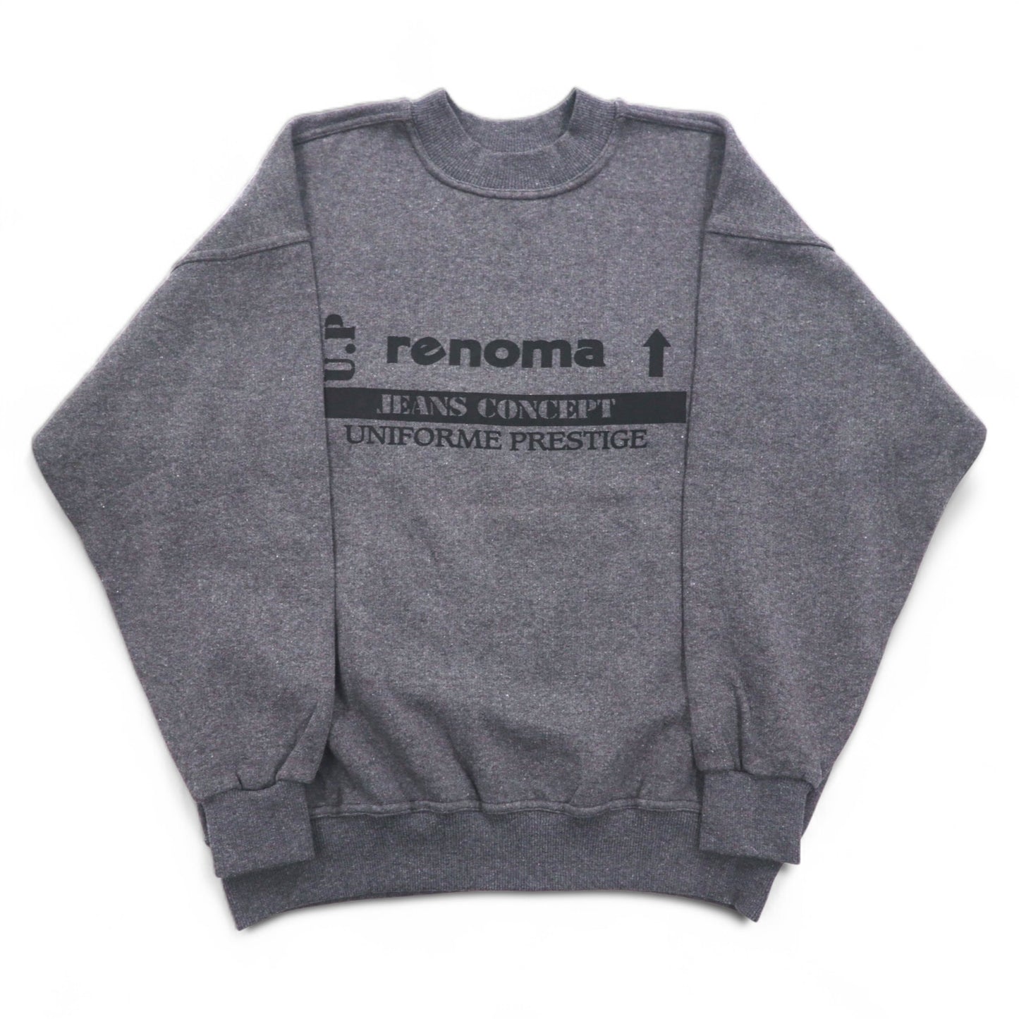 U.P renoma イタリア製 90年代 モックネック スウェット L グレー コットン 裏起毛