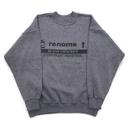 U.P renoma イタリア製 90年代 モックネック スウェット L グレー コットン 裏起毛