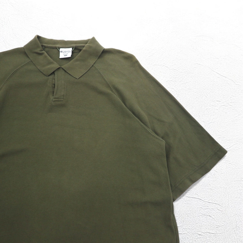 Columbia Polo Shirt 2XL Big Size Khaki Cotton AM2249