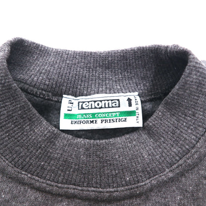 U.P renoma イタリア製 90年代 モックネック スウェット L グレー コットン 裏起毛