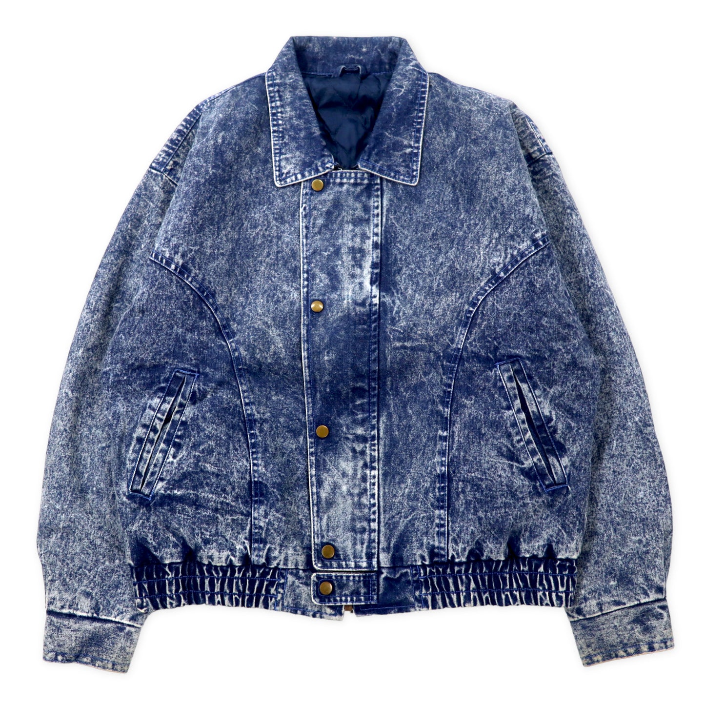 CHEMICAL WASH DENIM BOMBER JACKET Chemical Wash Denim Bomber