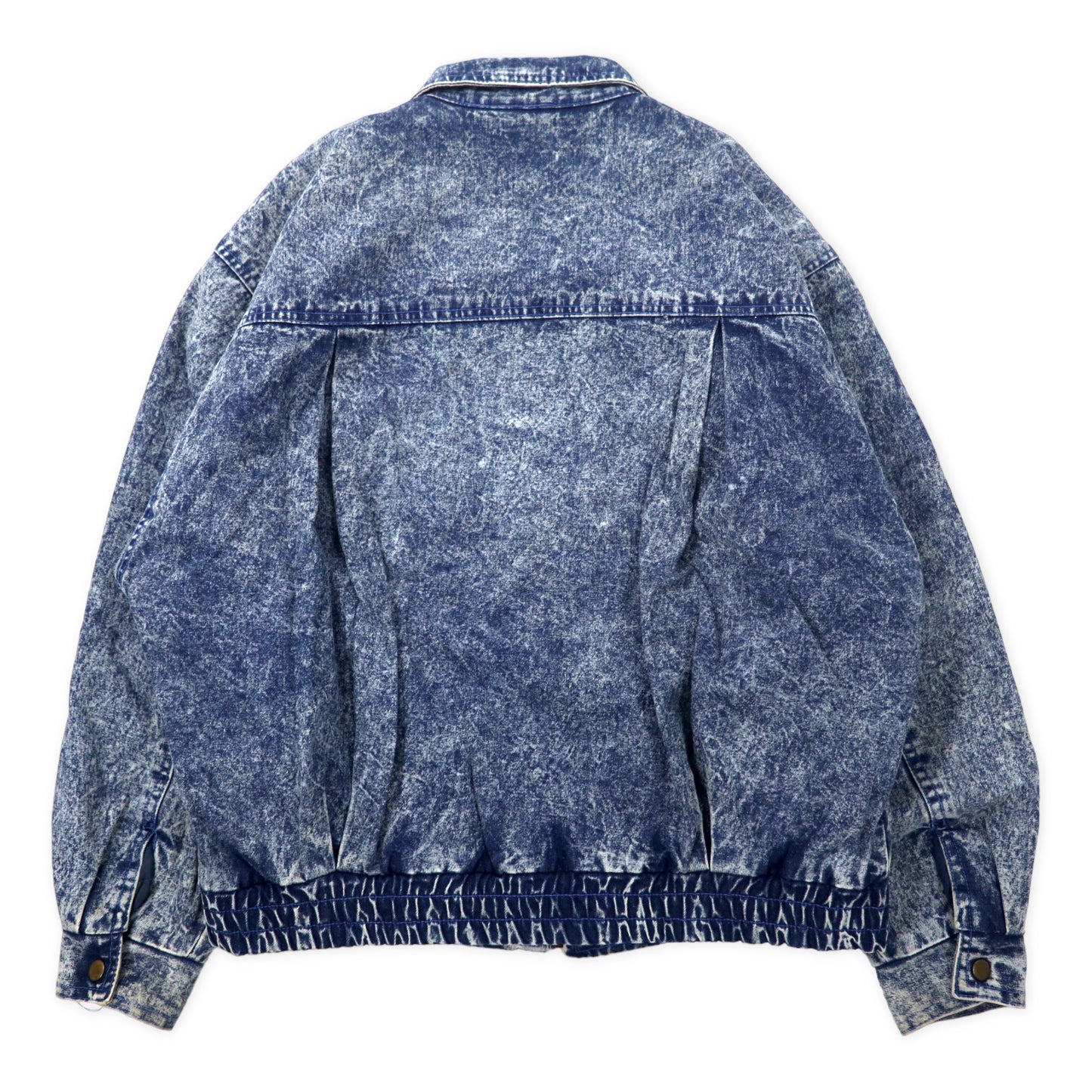 Chemical Wash Denim Bomber Jacket ケミカルウォッシュ デニム ボンバージャケット XL ブルー キルティングライナー ビッグサイズ 90年代