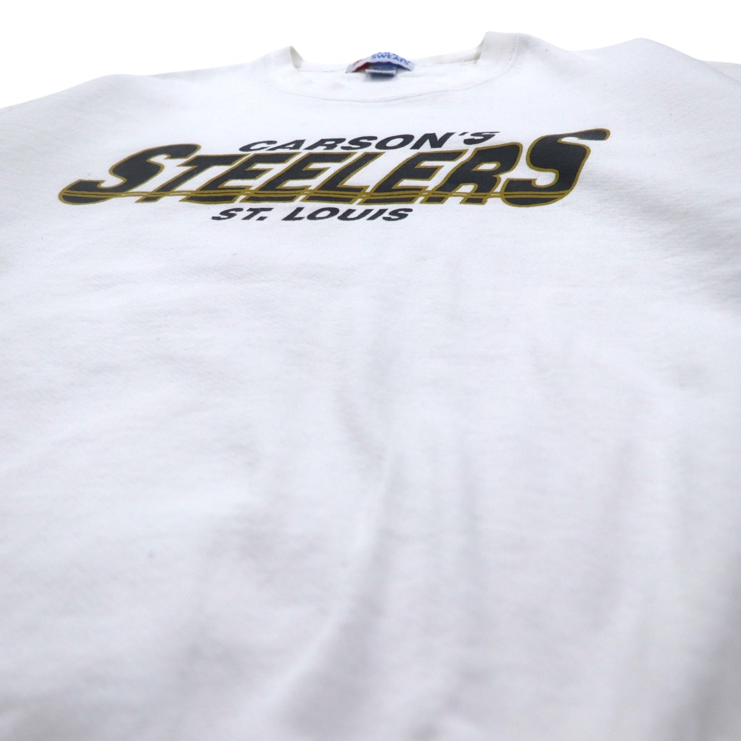 USA製 90年代 JERZEES COTTON SWEATS プリント スウェット XL ホワイト CARSON'S STEELERS