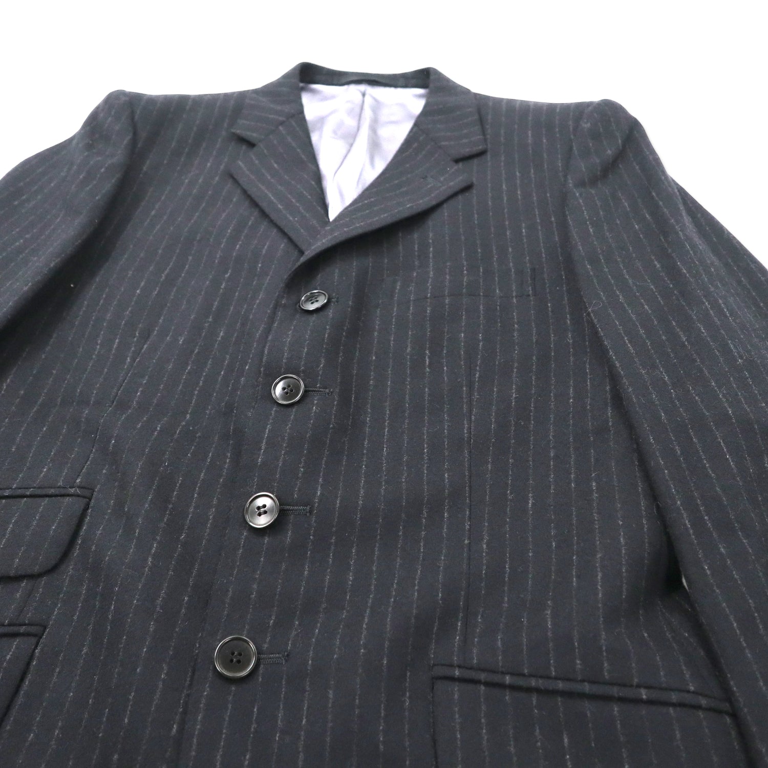 Paul Smith Suit Setup L Black Striped Wool Cashmere Botto Giuseppe Japan  Made