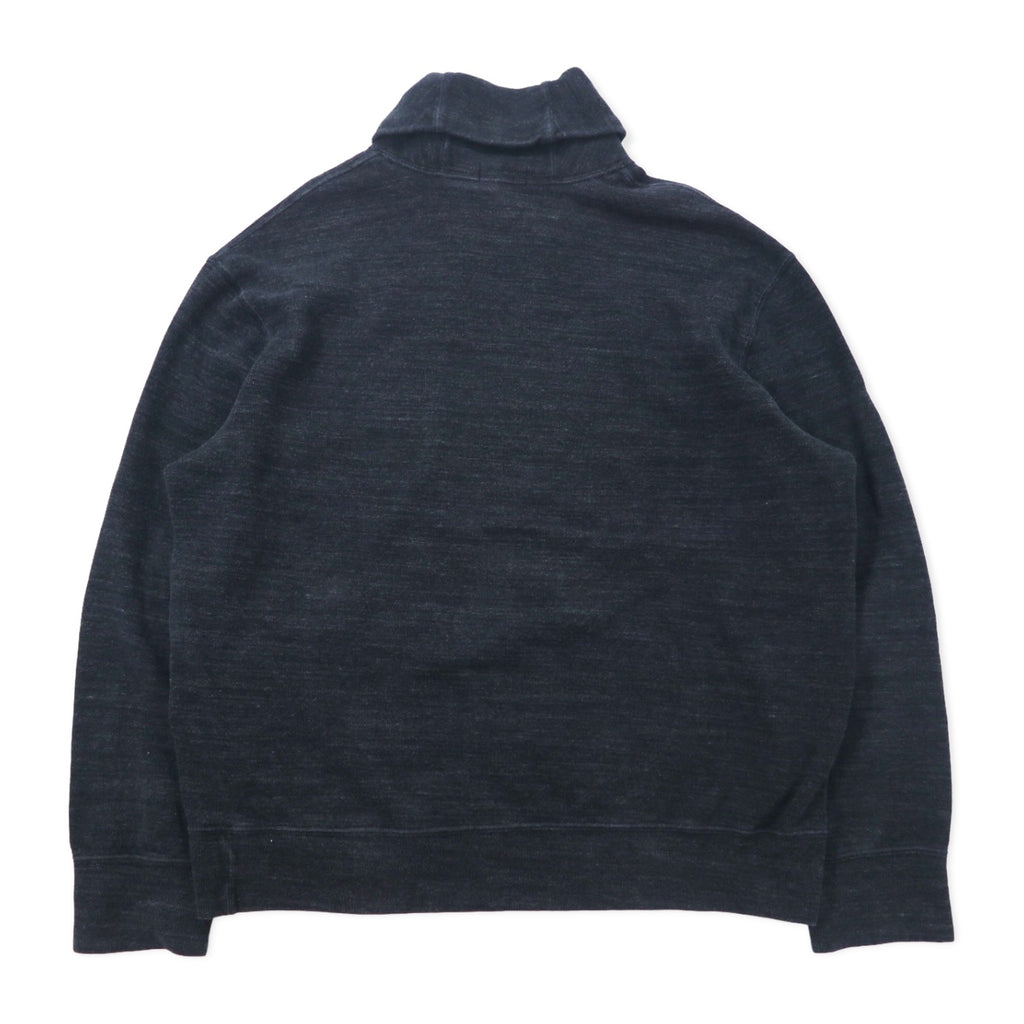 POLO RALPH LAUREN Shawl collar sweatshirt, XL, grey, cotton, small pony embroidery