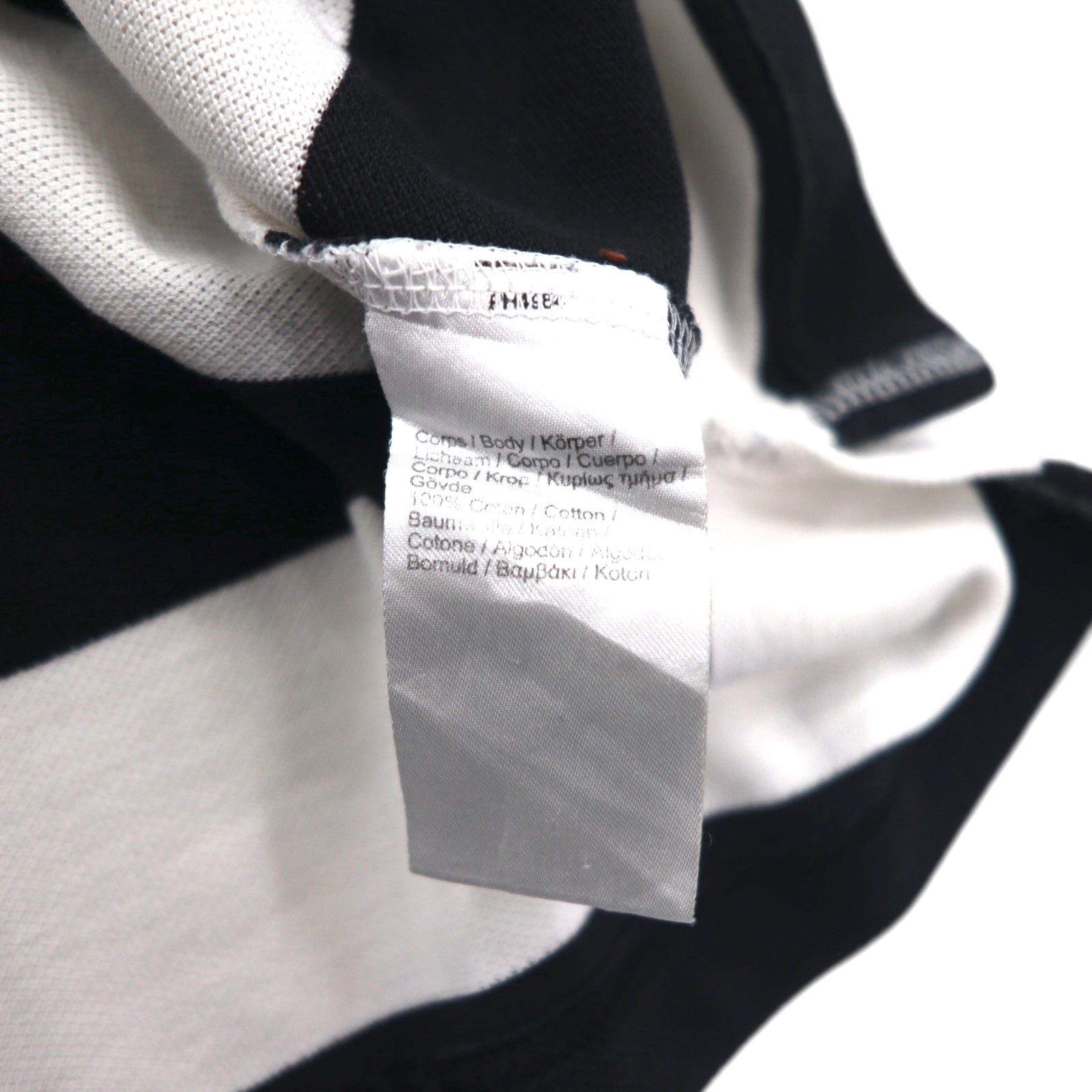 LACOSTE ボーダー ポロシャツ 2XL REGULAR FIT ホワイト ブラック 鹿の子 ビッグサイズ PH4984