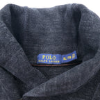 POLO RALPH LAUREN Shawl collar sweatshirt, XL, grey, cotton, small pony embroidery