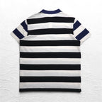 LACOSTE ボーダー ポロシャツ 2XL REGULAR FIT ホワイト ブラック 鹿の子 ビッグサイズ PH4984