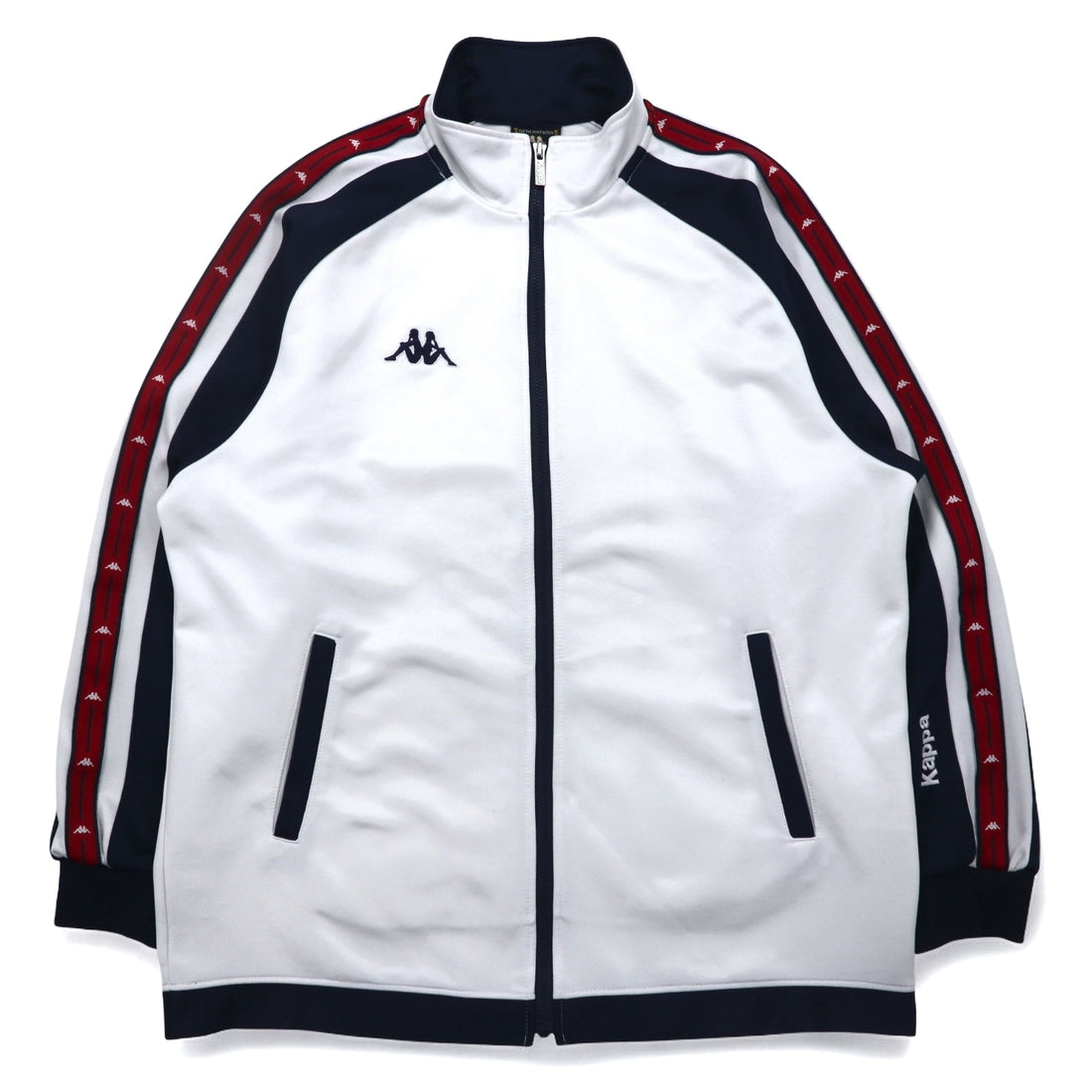 Kappa 90s Track Jacket Jersey M White Polyester Side Line Made in Japan