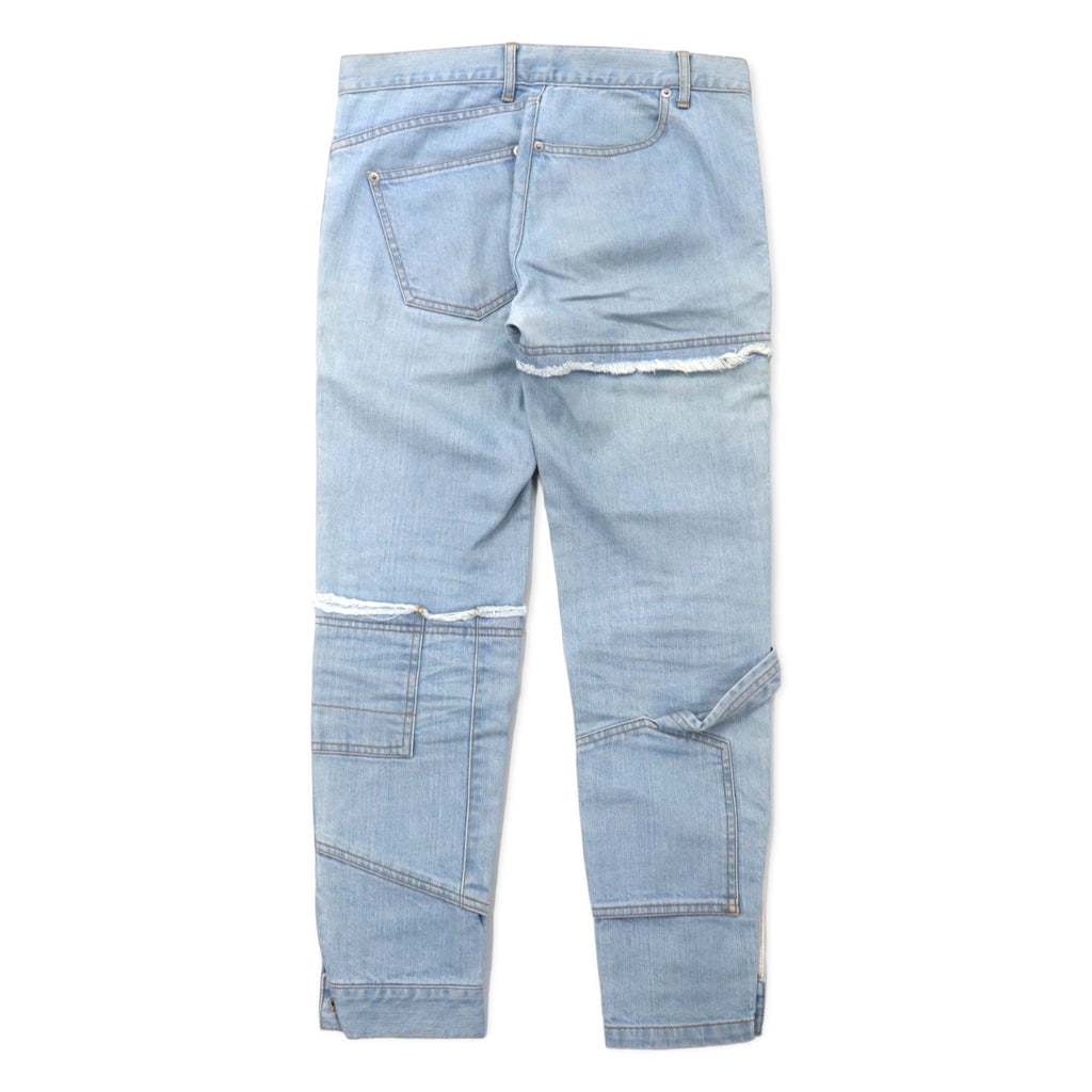 whowhat puzzle denim pants S blue cotton stretch reconstructed remake made in Japan