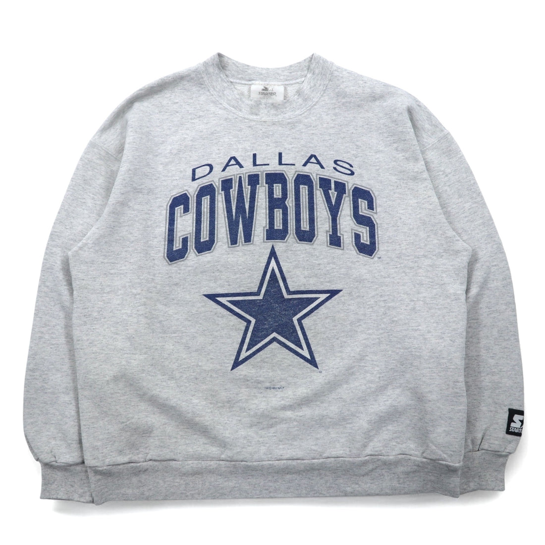 STARTER USA Made 90s NFL Print Sweatshirt L Gray DALLAS COWBOYS Arch Logo