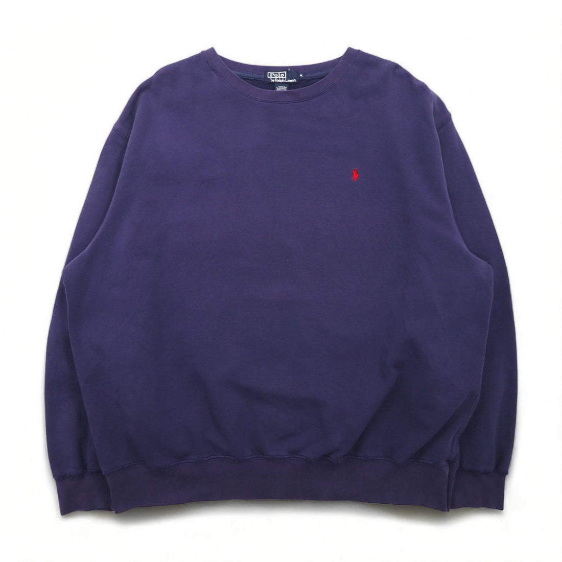 Polo by Ralph Lauren 90s Sweatshirt, XL, Navy Cotton, Small Pony Embroidery