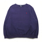 Polo by Ralph Lauren 90s Sweatshirt, XL, Navy Cotton, Small Pony Embroidery