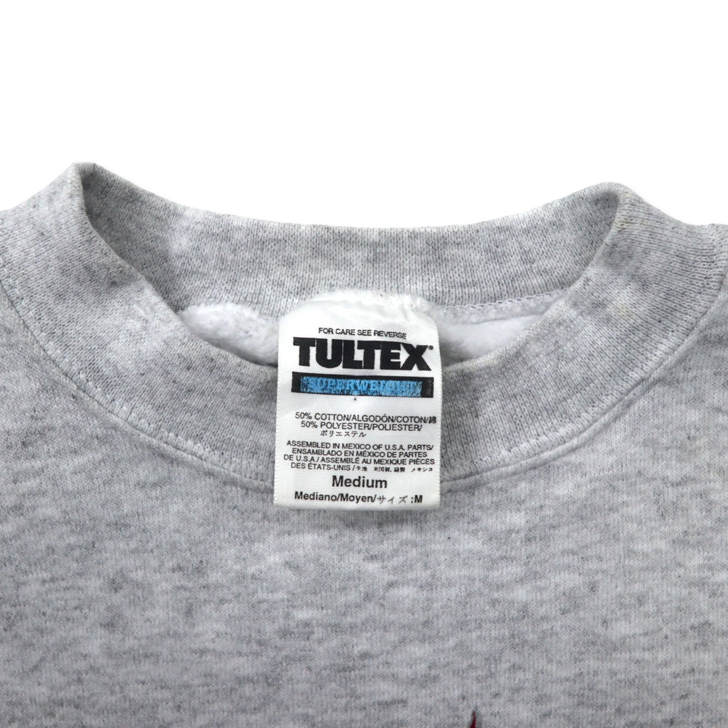 TULTEX 90s Printed Sweatshirt M Grey Cotton Fleece Lining ST. AUGUSTINE FL Made in Mexico