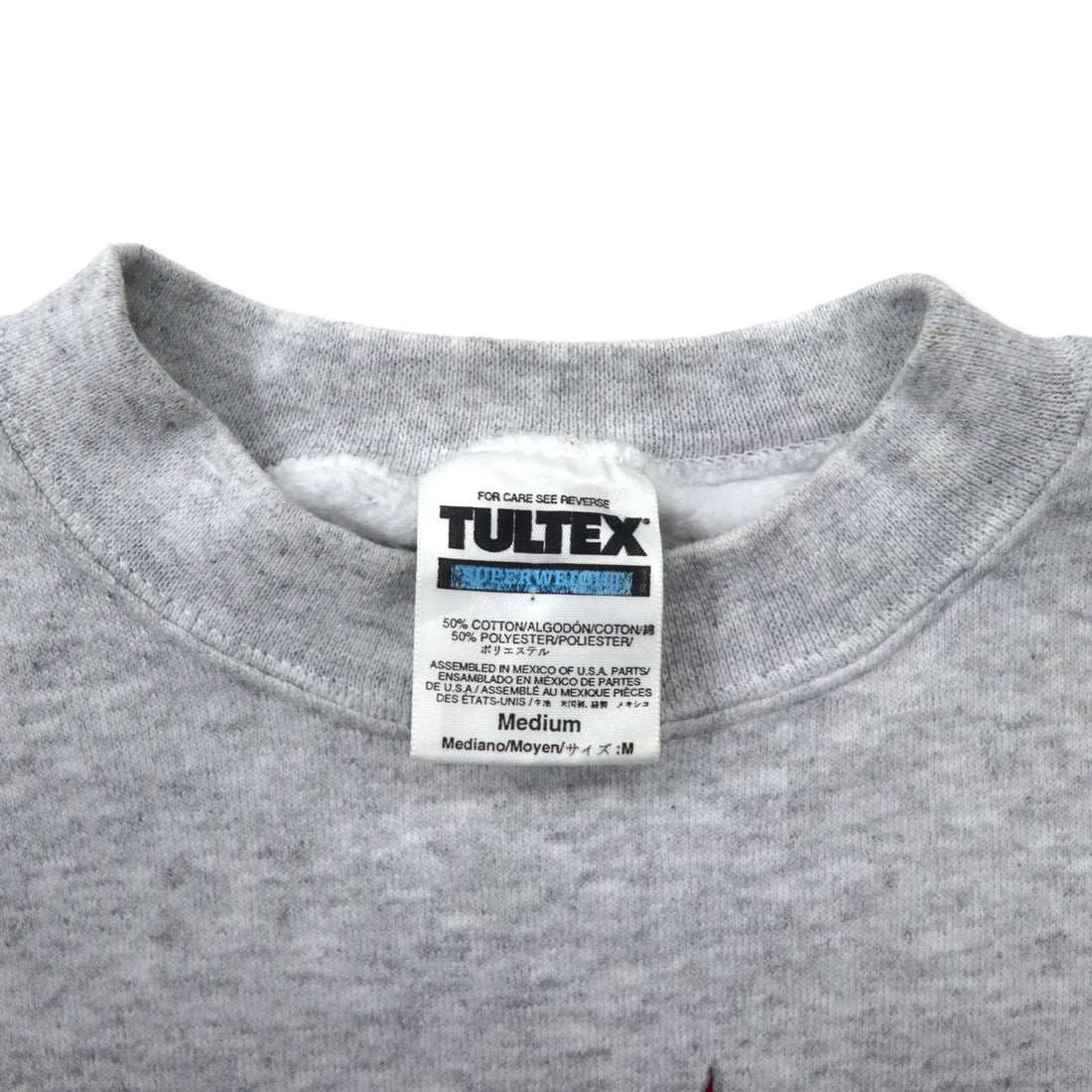 TULTEX 90s Printed Sweatshirt M Grey Cotton Fleece Lining ST. AUGUSTINE FL Made in Mexico