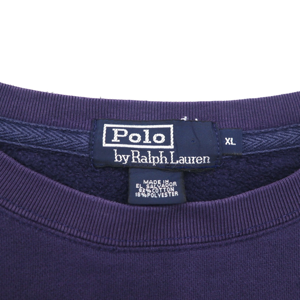 Polo by Ralph Lauren 90s Sweatshirt, XL, Navy Cotton, Small Pony Embroidery