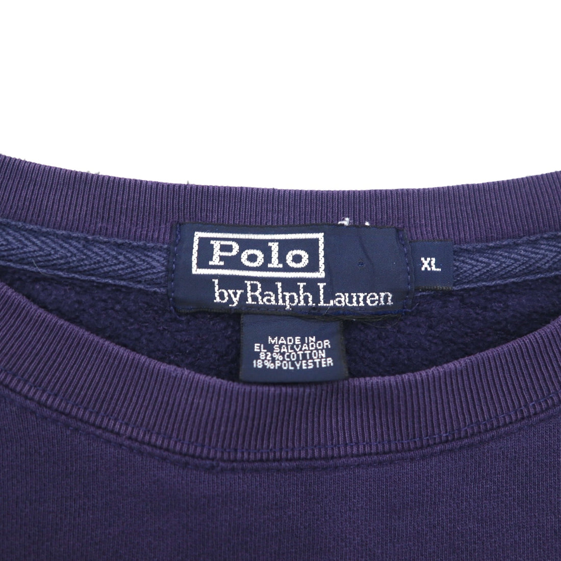Polo by Ralph Lauren 90s Sweatshirt, XL, Navy Cotton, Small Pony Embroidery