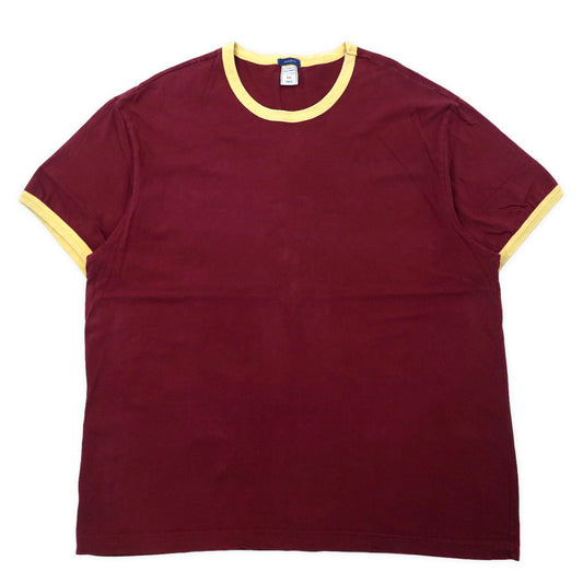 日本然リトテ-古着オンライン-OLD NAVY 00年代 リンガーTシャツ XXL ボルドー コットン REGULAR FIT ビッグサイズ-OLD NAVY 00s Ringer T-SHIRT XXL BORDEAUX Cotton REGULAR FIT Big Size