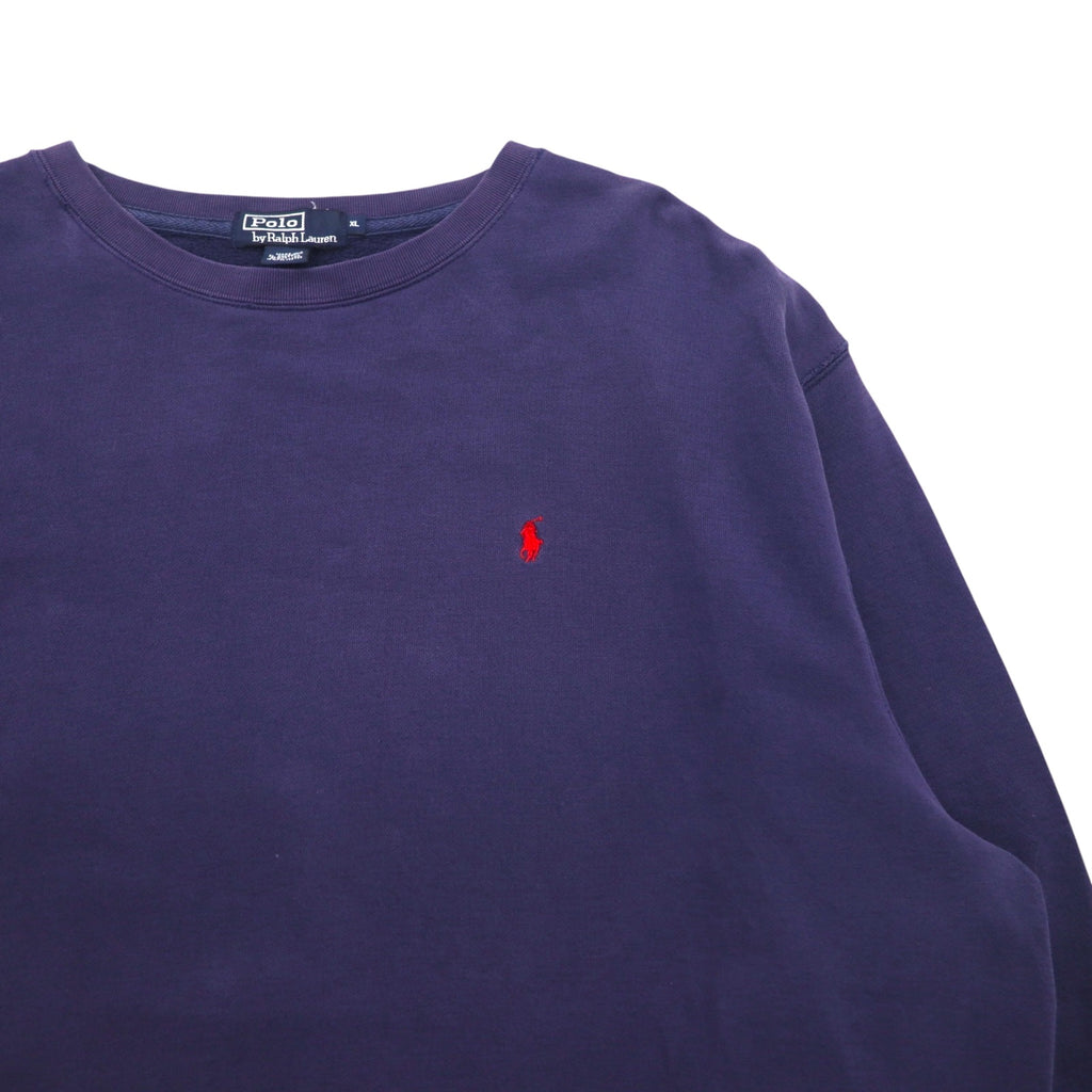 Polo by Ralph Lauren 90s Sweatshirt, XL, Navy Cotton, Small Pony Embroidery