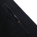 Polo Ralph Lauren V-neck brushed fleece sweatshirt, size M, black, with shoulder pockets and small pony embroidery.