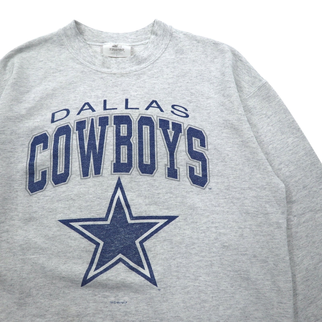 STARTER USA Made 90s NFL Print Sweatshirt L Gray DALLAS COWBOYS Arch Logo