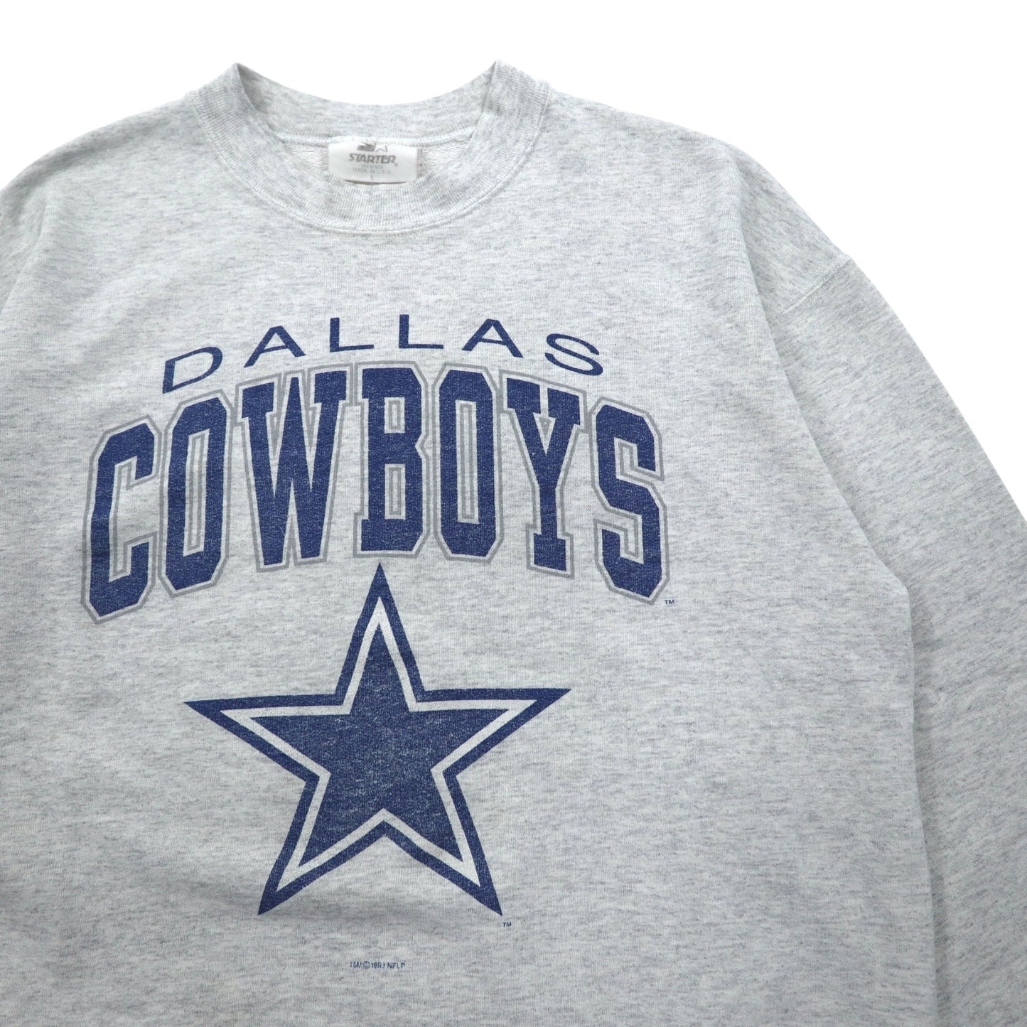 STARTER USA製 90年代 NFL プリント スウェット L グレー DALLAS COWBOYS アーチロゴ