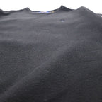 Polo Ralph Lauren V-neck brushed fleece sweatshirt, size M, black, with shoulder pockets and small pony embroidery.